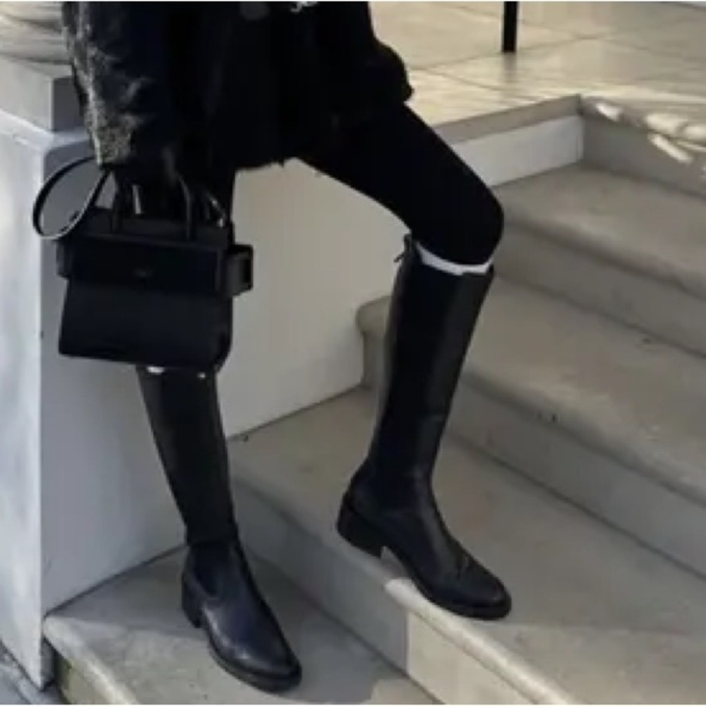 Massimo Dutti Black Knee-High Boots - Picture 3 of 12